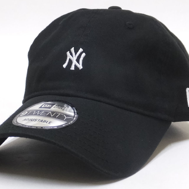 NEW ERA ニューエラ カーブバイザーキャップ 9TWENTY クロスストラップ ニューヨーク・ヤンキース ミニロゴ ブラック × ホワイト 11914538