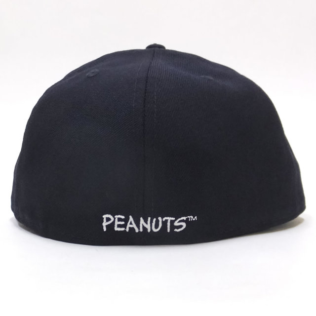 NEW ERA ニューエラ フラットバイザーキャップ 59FIFTY PEANUTS スヌーピー オン ロゴ ネイビー 11914546