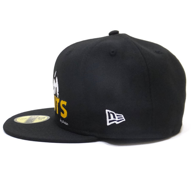 NEW ERA ニューエラ フラットバイザーキャップ 59FIFTY PEANUTS スヌーピー オン ロゴ ブラック 11914547