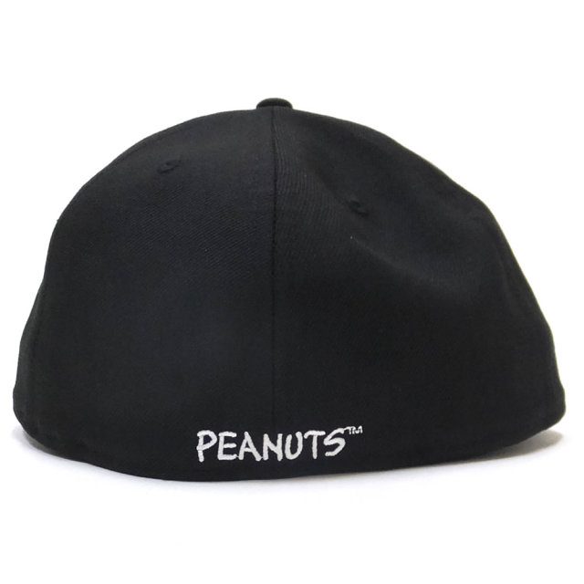 NEW ERA ニューエラ フラットバイザーキャップ 59FIFTY PEANUTS スヌーピー オン ロゴ ブラック 11914547