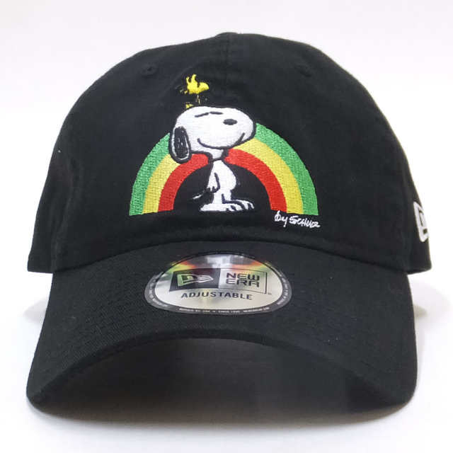 NEW ERA ニューエラ カーブバイザーキャップ 9THIRTY PEANUTS スヌーピー レインボー ブラック 11914639