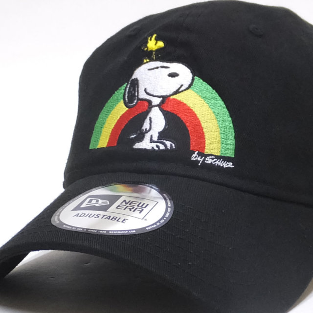 NEW ERA ニューエラ カーブバイザーキャップ 9THIRTY PEANUTS スヌーピー レインボー ブラック 11914639