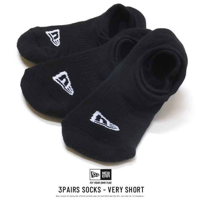 NEW ERA ニューエラ ソックス ベリーショート 3ペア ブラック 11901483
