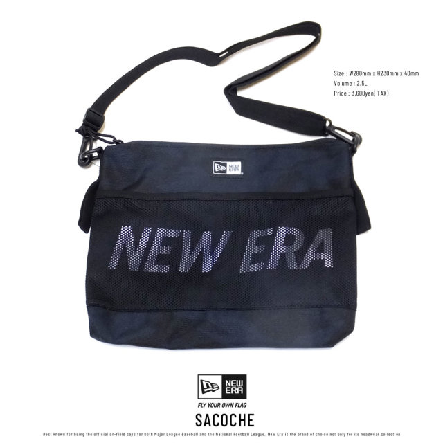 NEW ERA ニューエラ サコッシュ プリントロゴ タイガーストライプカモネイビー × ホワイト 11901490