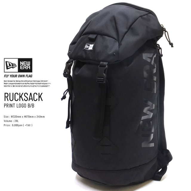 NEW ERA ニューエラ バックパック ラックサック プリントロゴ ブラック × ブラック 11901493