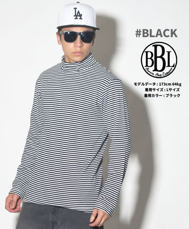 BROWN BAG LIQUOR ブラウンバッグリカー ロンT タートルネック ハイネック 長袖Tシャツ メンズ ボーダー柄 BBL-CUT1813 服 通販 BNTT019