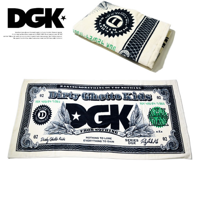DGK ディージーケー タオル メンズ ストリート系 スケーター ヒップホップ ファッション DGK Currency Towel DAC-177 DGAT039