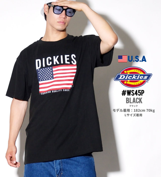 DICKIES ディッキーズ Tシャツ メンズ 半袖 大きいサイズ 国旗柄 星条旗 WS45P DKTT003