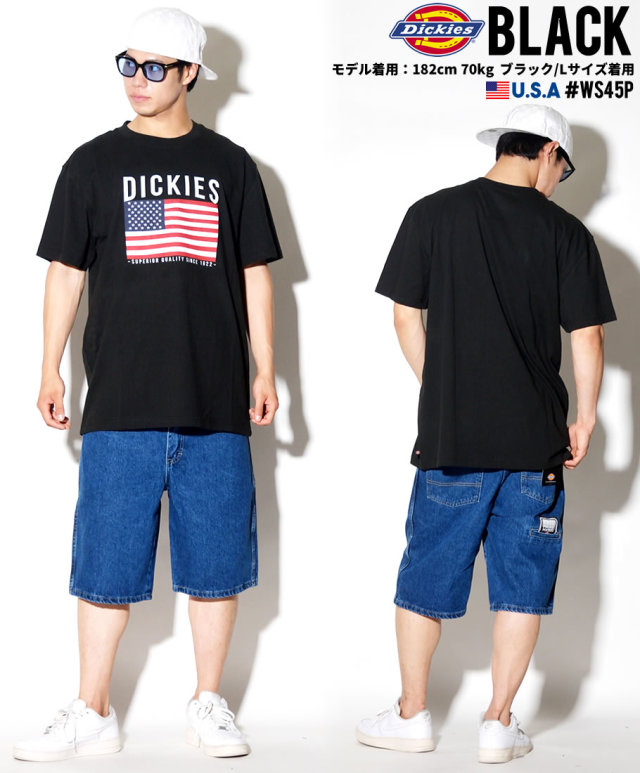DICKIES ディッキーズ Tシャツ メンズ 半袖 大きいサイズ 国旗柄 星条旗 WS45P DKTT003