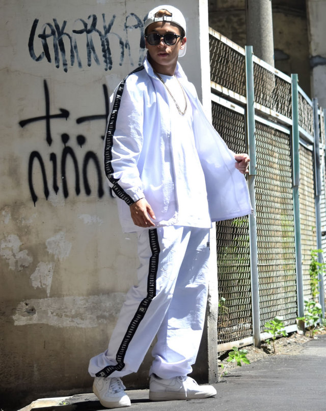 DOP ディーオーピー ナイロンセットアップ メンズ 大きいサイズ サイドテープ b系 hiphop ヒップホップ ファッション DPST118