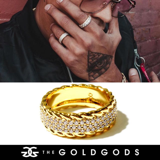 THE GOLD GODS ザ・ゴールドゴッズ 指輪 リング 18金コーティング ブリンブリン ストリート系 ヒップホップ ファッション DR-3RDRR GGAT010