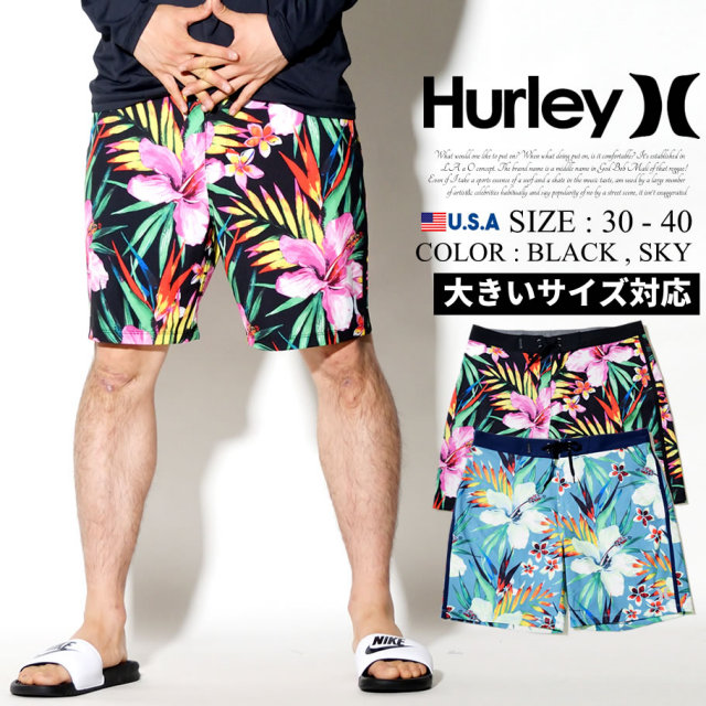 HURLEY ハーレー ボードショーツ 水着 メンズ アロハ 花柄 サーフ系 ストリート系 スケーター ファッション 927346 HADT004