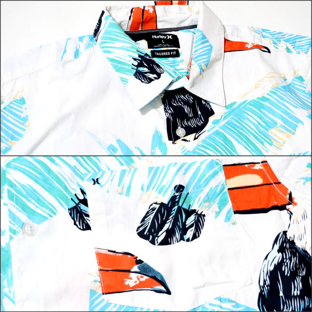 HURLEY ハーレー 半袖 アロハシャツ メンズ ヤシの葉 サーフ系 ストリート系 スケーター ファッション AA4963 HAOT003