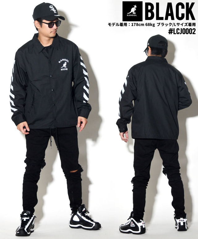 KANGOL カンゴール コーチジャケット メンズ カンガルー ロゴ プリント トリート系 ヒップホップ ファッション 服 通販 LCJ0002