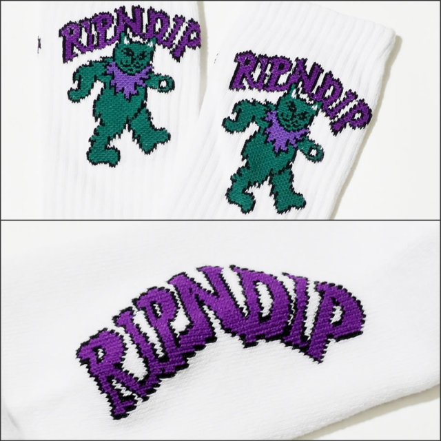 RIPNDIP リップンディップ ハイソックス 靴下 猫 ネコ 通販 RDAT033