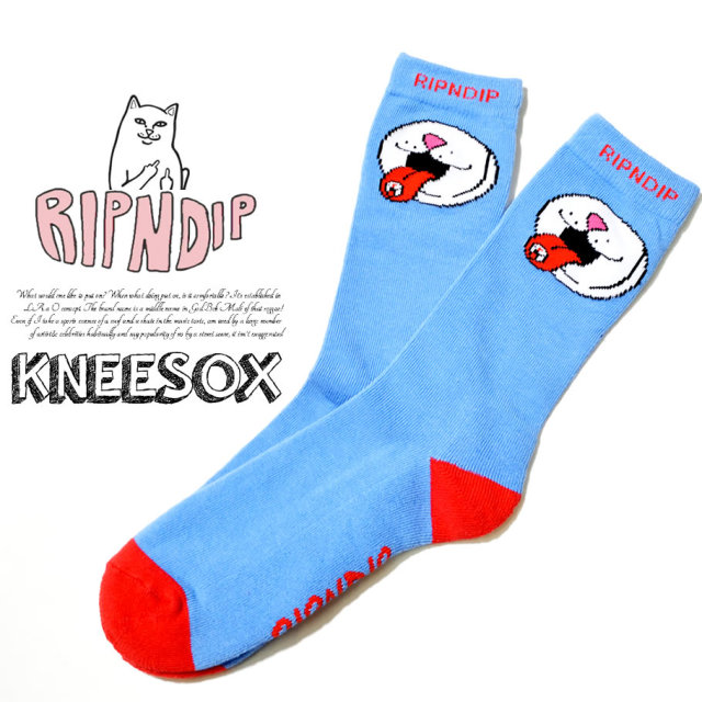 RIPNDIP リップンディップ ハイソックス 靴下 猫 ネコ RDAT035