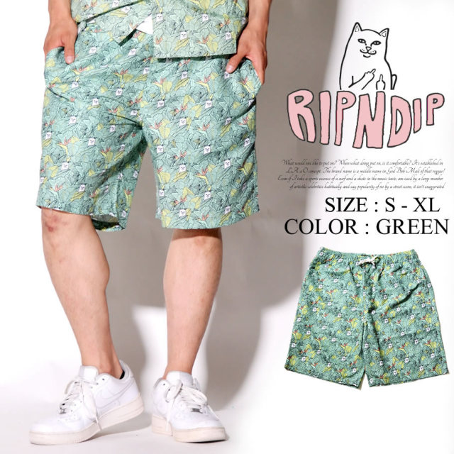 RIPNDIP リップンディップ ハーフパンツ メンズ 猫 ネコ 迷彩 ストリート系 スケーター ファッション 通販 RDDT002