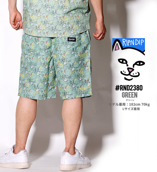 RIPNDIP リップンディップ ハーフパンツ メンズ 猫 ネコ 迷彩 ストリート系 スケーター ファッション 通販 RDDT002