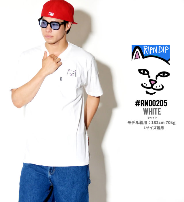 RIPNDIP リップンディップ 半袖 Tシャツ メンズ 胸ポケット 猫 ネコ ストリート系 スケーター ファッション 通販 RDTT012