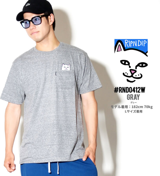 RIPNDIP リップンディップ 半袖 Tシャツ メンズ 胸ポケット 猫 ネコ ストリート系 スケーター ファッション 通販 RDTT012
