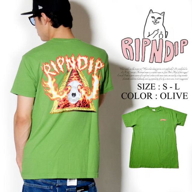 RIPNDIP リップンディップ 半袖 Tシャツ メンズ フレイム 三角 ストリート系 スケーター ファッション 通販 RDTT018