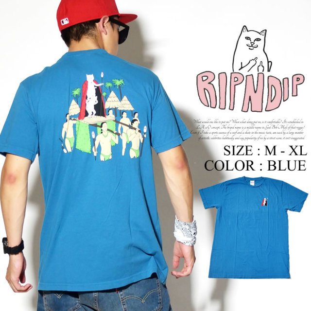 RIPNDIP リップンディップ 半袖 Tシャツ メンズ 猫 ネコ バックプリント ストリート系 スケーター ファッション 服 通販 RDTT021