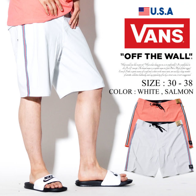 VANS バンズ 水着 海パン ボードショーツ スイムパンツ メンズ 大きいサイズ サイドライン サーフ系 スケーター ファッション VNDT010