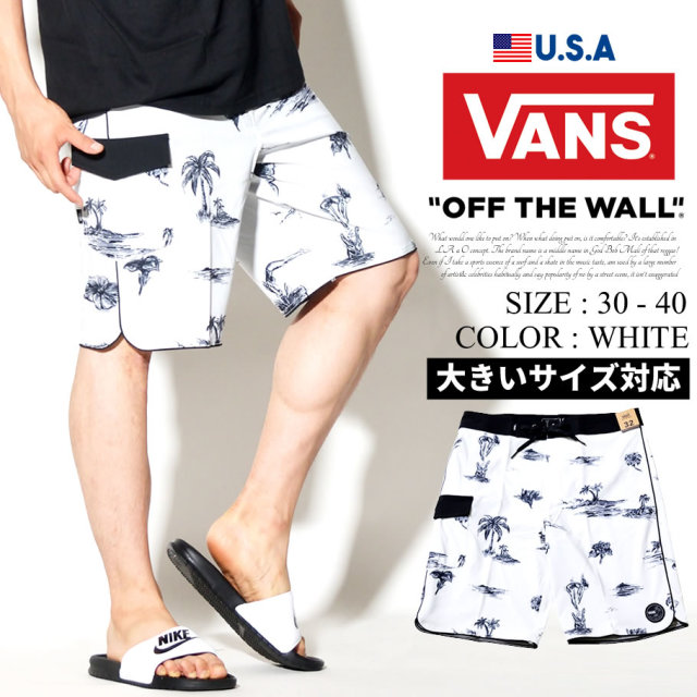 VANS バンズ 水着 海パン ボードショーツ スイムパンツ メンズ 大きいサイズ 総柄 サーフ系 スケーター ファッション VNDT011