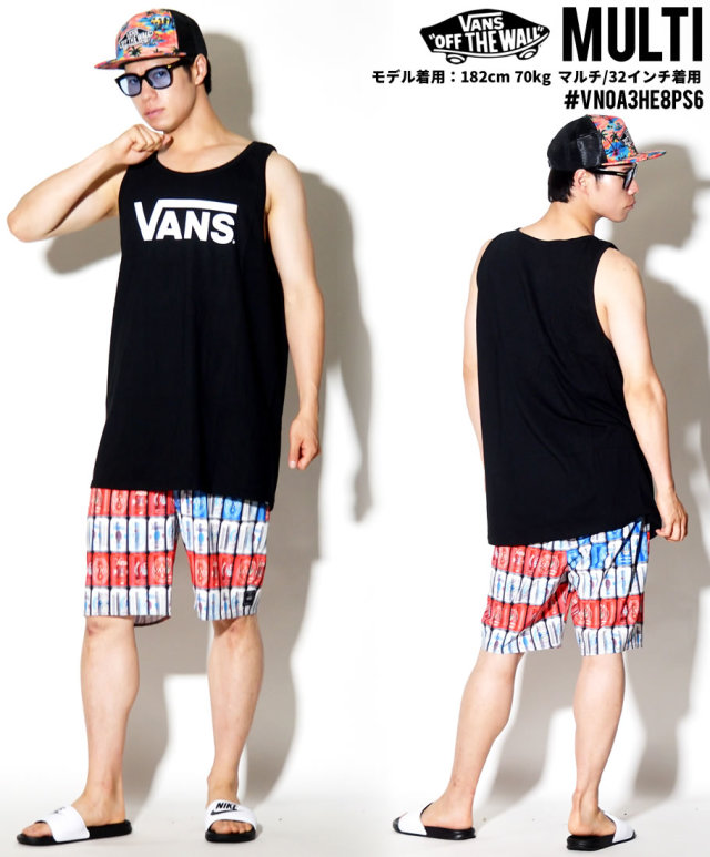 VANS バンズ 水着 海パン ボードショーツ スイムパンツ メンズ 大きいサイズ 国旗柄 星条旗 缶 サーフ系 スケーター ファッション VNDT012