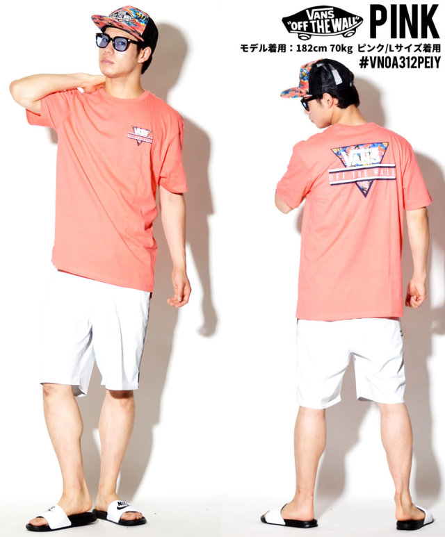 VANS バンズ Tシャツ メンズ 半袖 花柄 逆三角 ロゴ ストリート スケーター ファッション VNTT024
