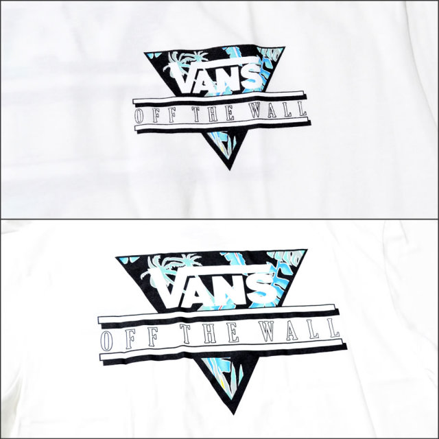 VANS バンズ Tシャツ メンズ 半袖 花柄 逆三角 ロゴ ストリート スケーター ファッション VNTT024