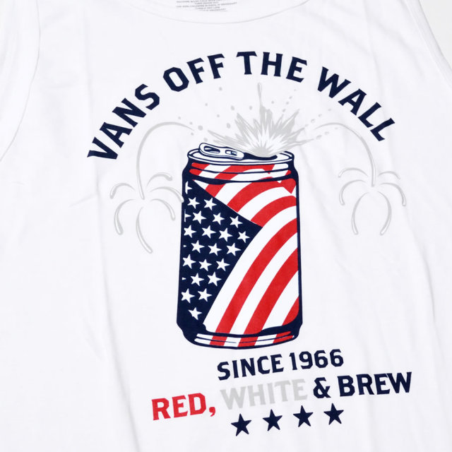 VANS バンズ タンクトップ メンズ 国旗柄 星条旗 缶 ロゴ ストリート スケーター ファッション VNTT029
