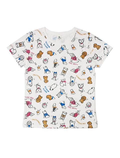 おすわり総柄Tシャツ
