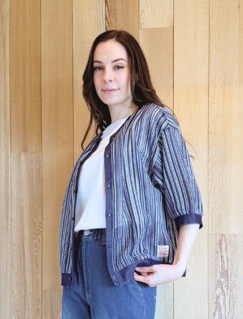 WOMEN】配色ステッチスウェットスカート