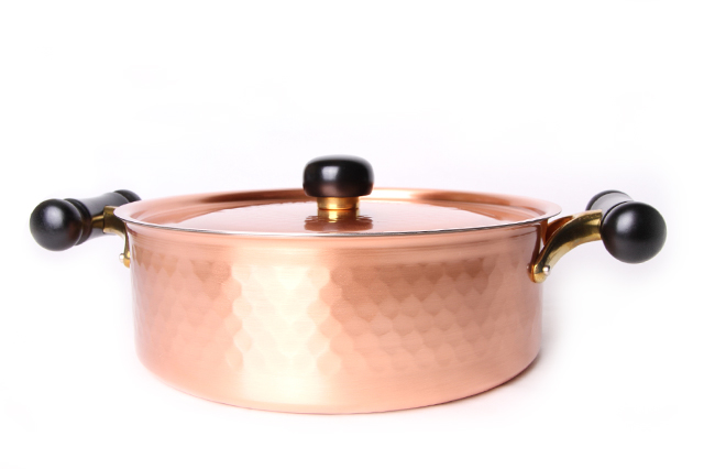 銅　IHアンティーク　IH 104　両手浅型鍋(24cm)