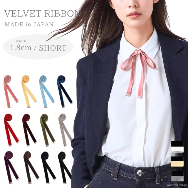 リボンタイ メンズ レディース ベルベット リボン 広幅 太い ショート 日本製 ベロア メール便 dplus arts
