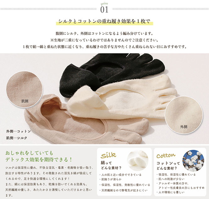 絹コットン5本指フィット4