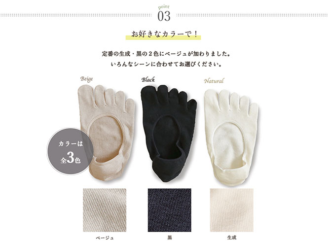 絹コットン5本指フィット6