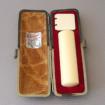 18ミリ丸極上芯持ち象牙特製両面象革実印ケース付き