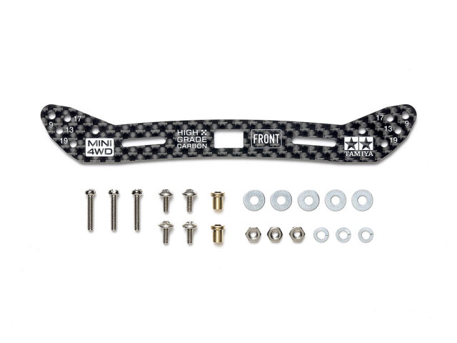 T15548 タミヤ HG カーボンフロントワイドプレート (2㎜) (スライドダンパー対応)