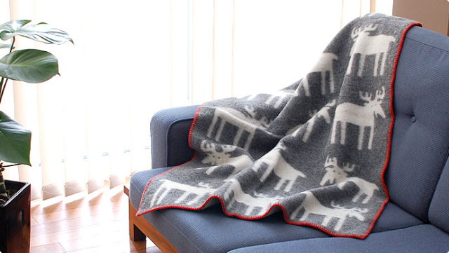 KLIPPAN ウールブランケット トナカイ柄　130✖️180 未使用 KLIPPAN（クリッパン） 【並行輸入品】KLIPPAN ウールブランケット