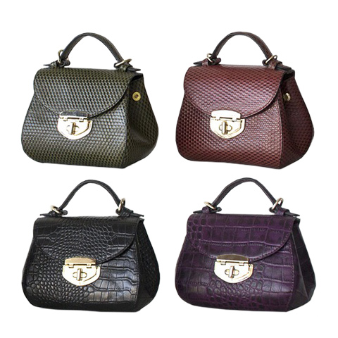 【美品】JRA/カイマンクロコ/グリーン系色/ダイヤルロック式/ハンドバッグ 美品】JRA/カイマンクロコ/グリーン系色/ダイヤルロック式