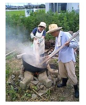 古賀農園での麦茶作り