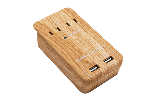 Fargo ベージュウッド USB WALL 2個セット AC2個口 3.4A USB2