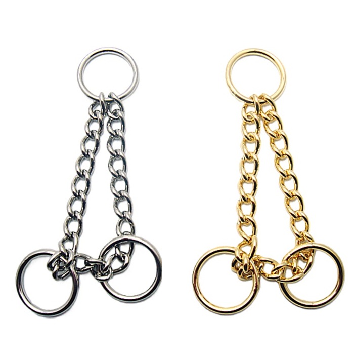 【日本製】 マルカン3連タイプ ステンレス製 Lサイズ 中型犬用 45グラム チェーン幅9ミリ マルカン内径24mm (24ミリ) ハーフチョークチェーン シルバー ゴールド 犬 首輪 リード パラコード 金具 パーツ 全パーツロー付け 溶接 頑丈 錆びにくい 業務用 まとめ買い H99240-09