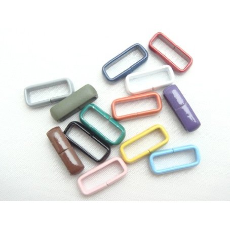 カラーサルカン（鉄素材を塗装）D35000 ヒモ止め  ヒモ押さえ 日本製　10ミリ、15ミリ、サイズがあります。