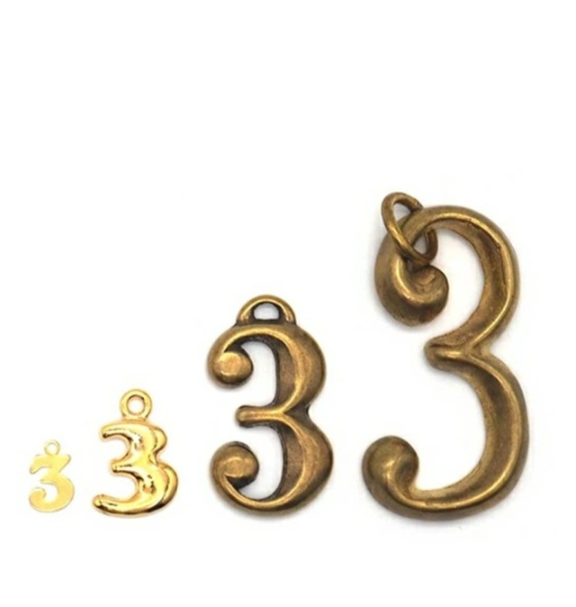 チャームのみ チャーム 数字 チャーム LLサイズ 真ちゅう製 X44600 ヘッド部分サイズ