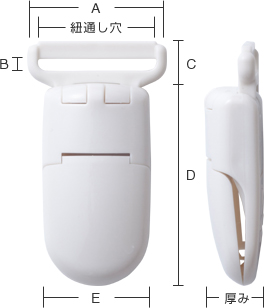 日本製 J-sen clip クリップ 5型 20mm 平紐(ひらひも)テープなど用