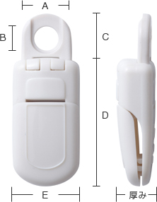 J-sen clip クリップ 6型 丸穴6ミリ・クリップ まる紐用 全長40
