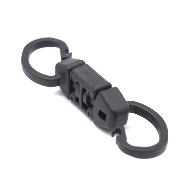 日本製 クロ 黒 プラスチック 回転カン ロック式 全長30ミリ